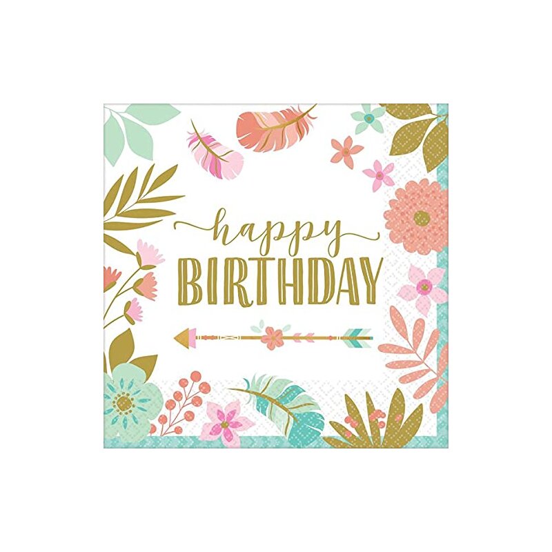 Servietten  - Happy Birthday Boho