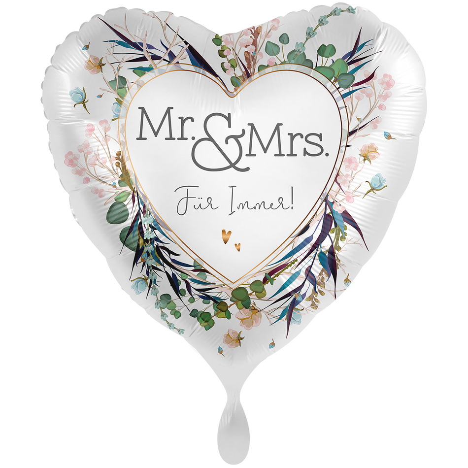 Mr & Mrs für immer  - Folienballon