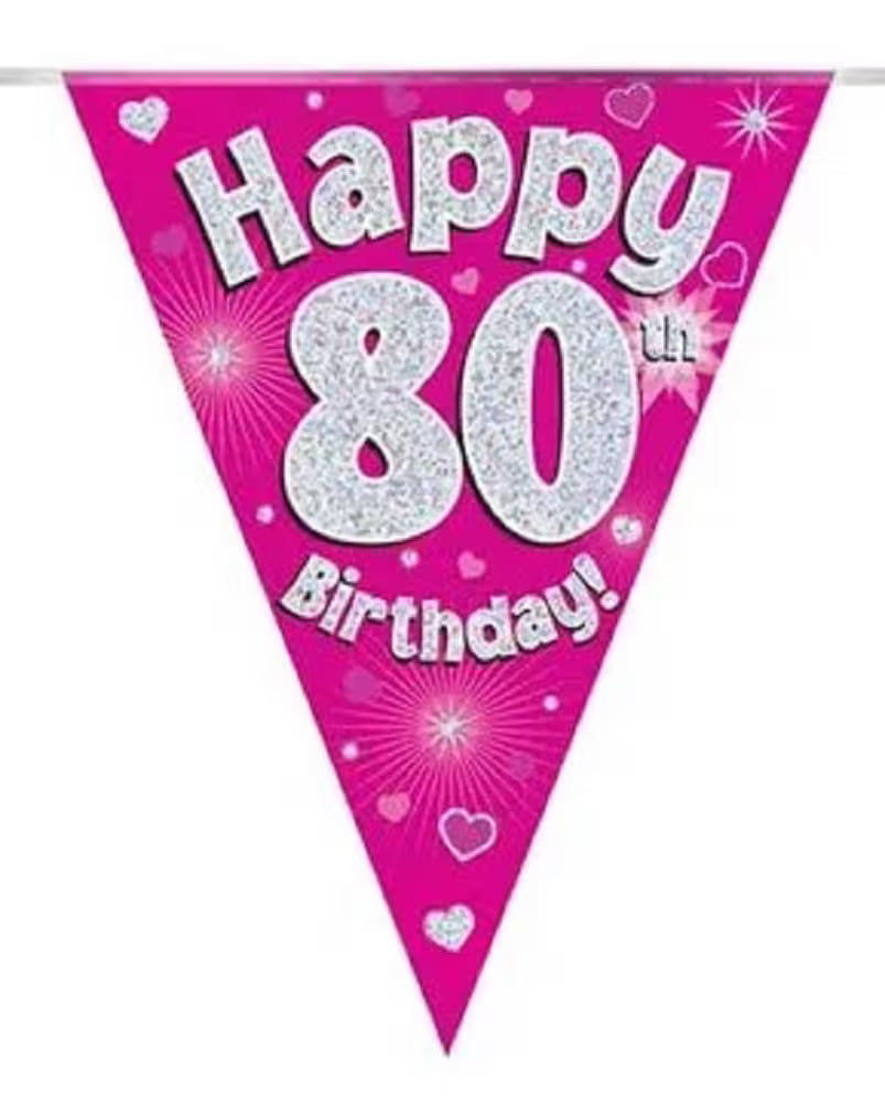 Wimpelkette "Pink 80"
