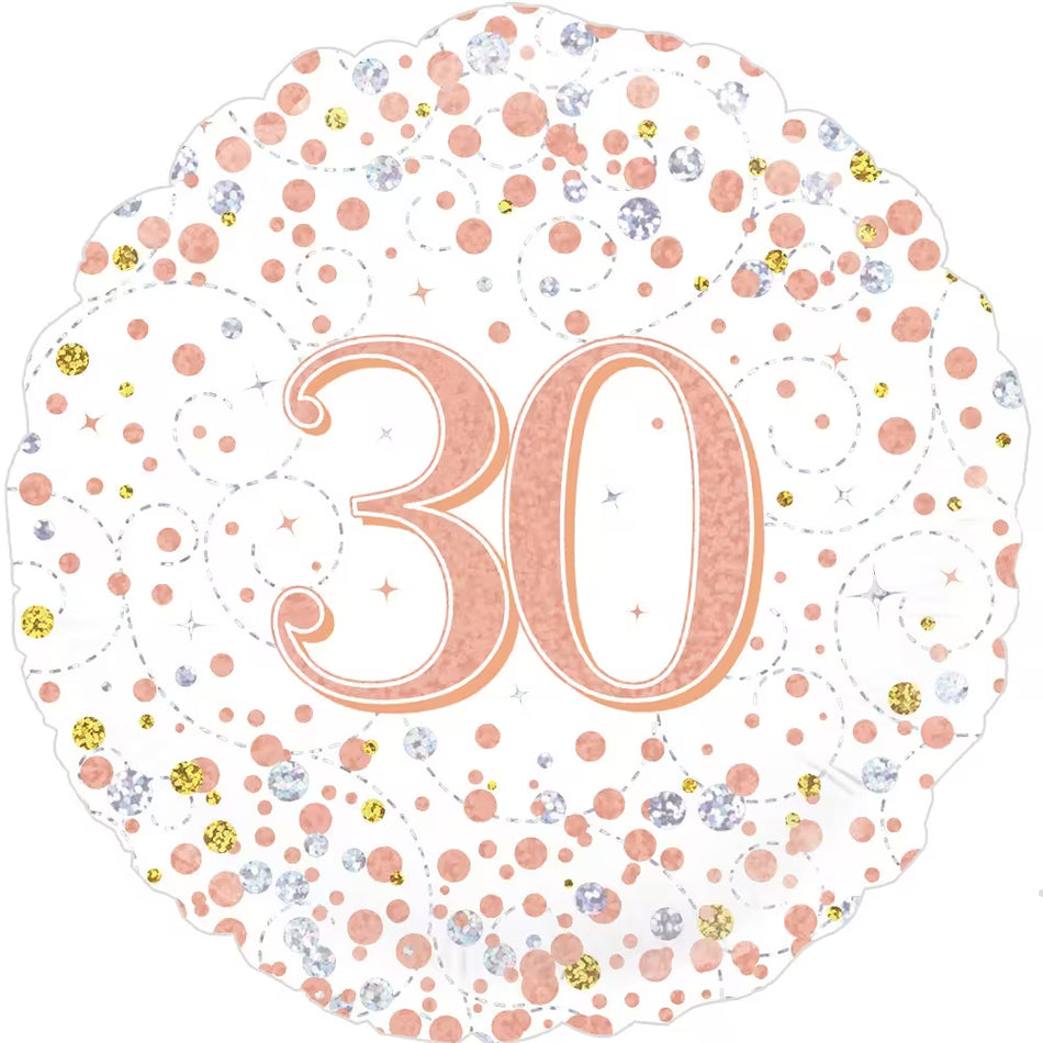 30 Geburtstag Weiß & Rosegold - Folienballon