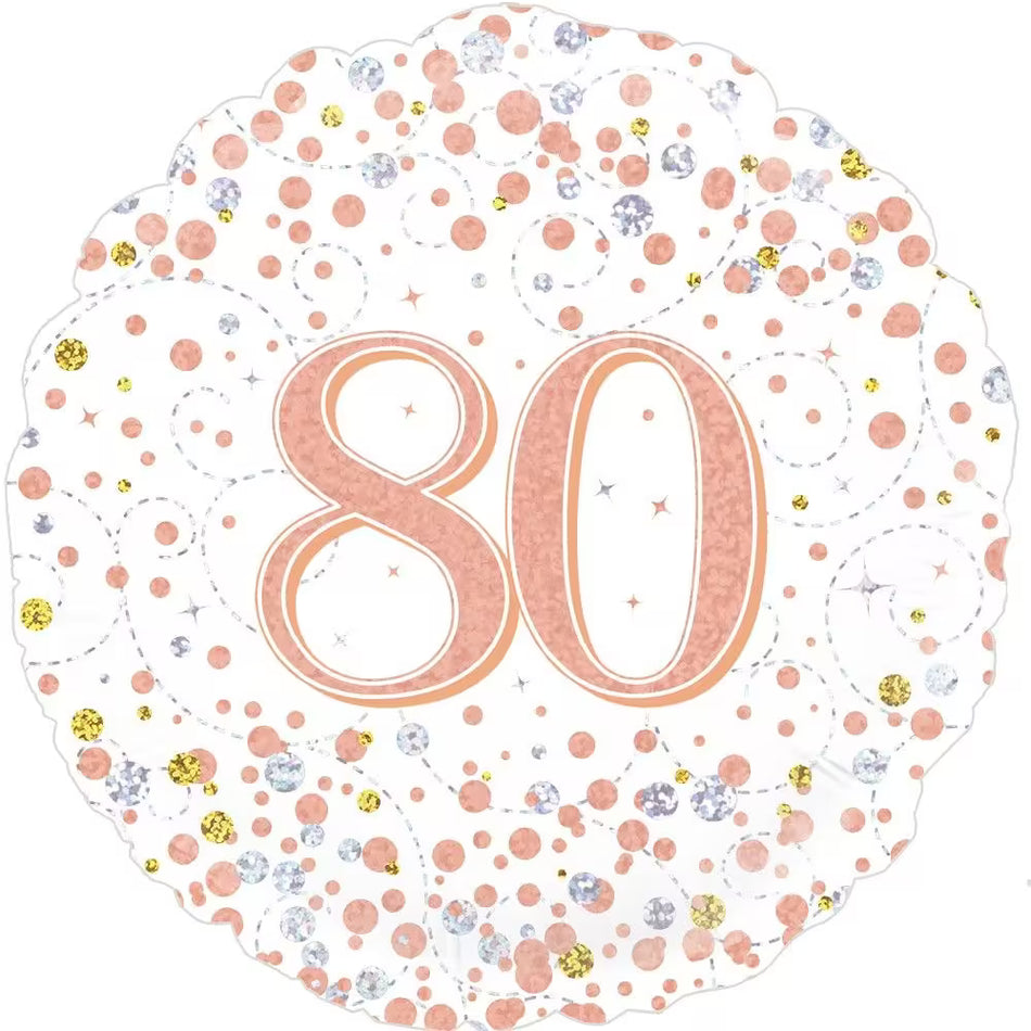 80 Geburtstag rosegold - Folienballon