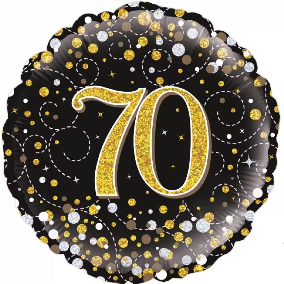 70 Geburtstag schwarz & Gold - Folienballon