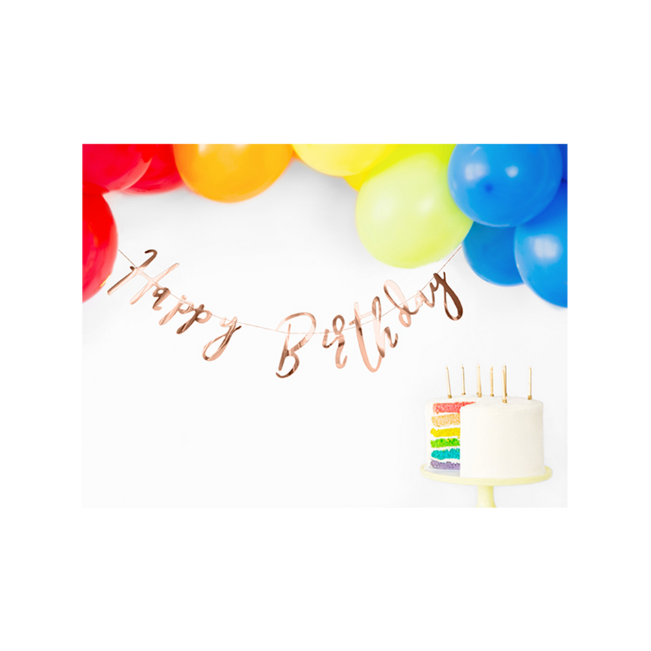 Banner - Happy Birthday - rosegold