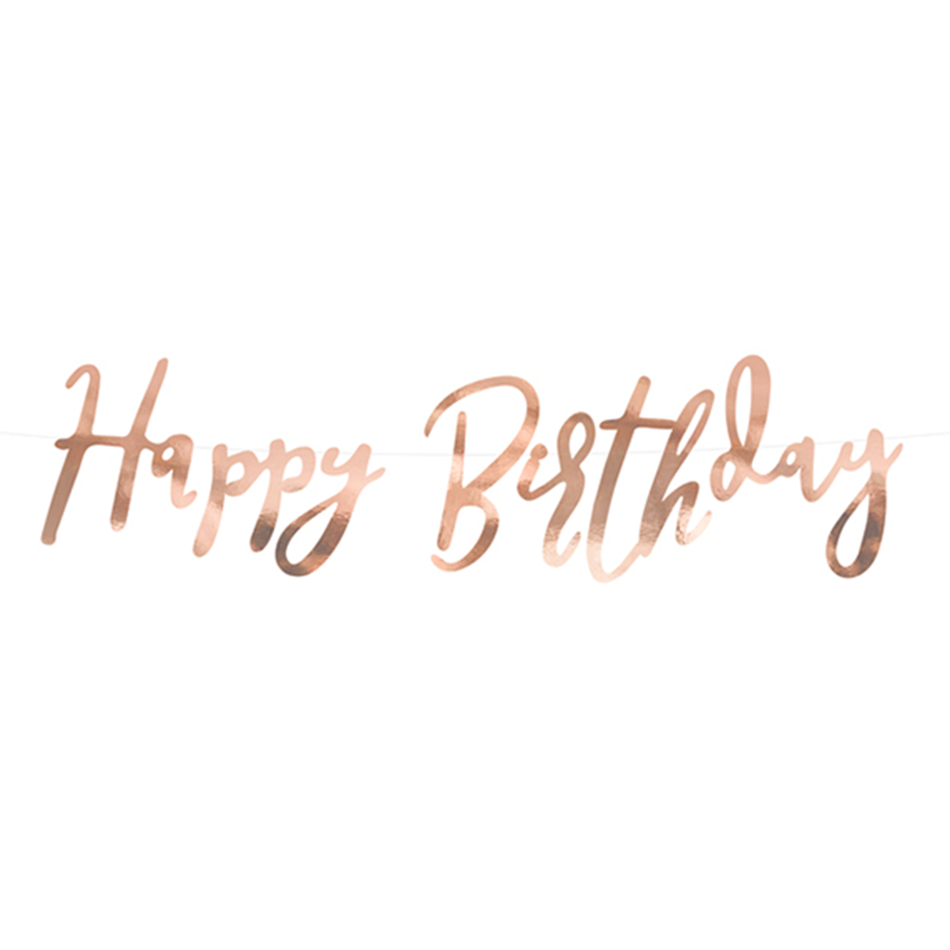 Banner - Happy Birthday - rosegold