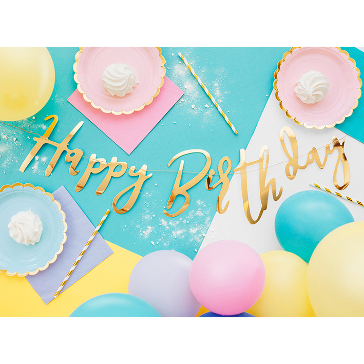 Banner - Happy Birthday - gold