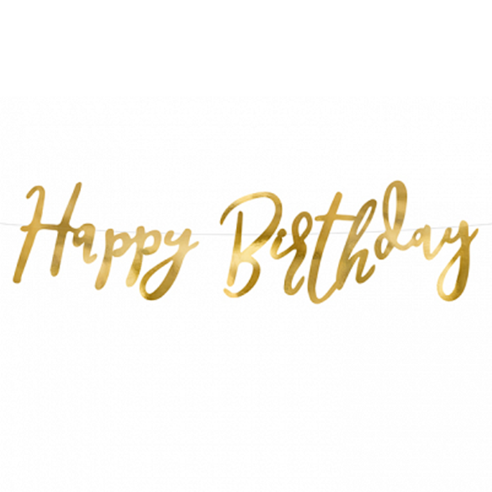 Banner - Happy Birthday - gold
