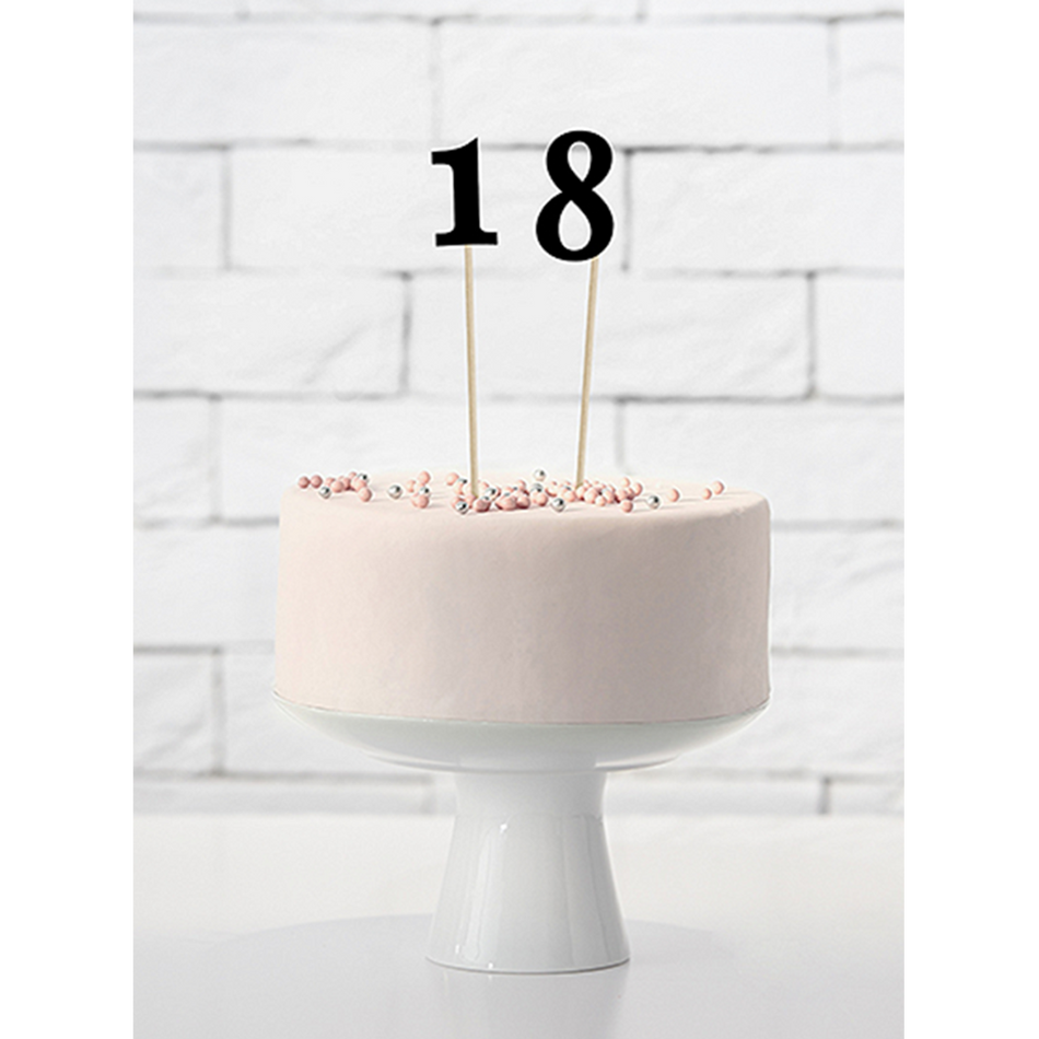 Cake Topper Zahlen schwarz