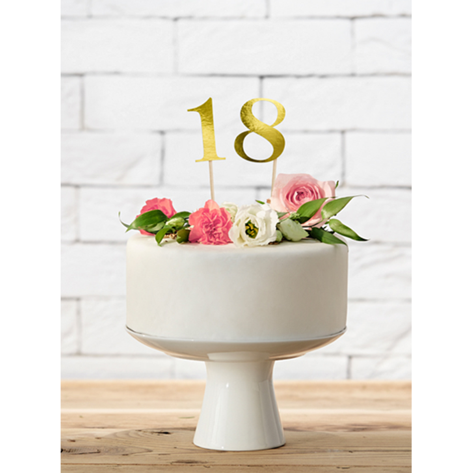 Cake Topper Zahlen gold