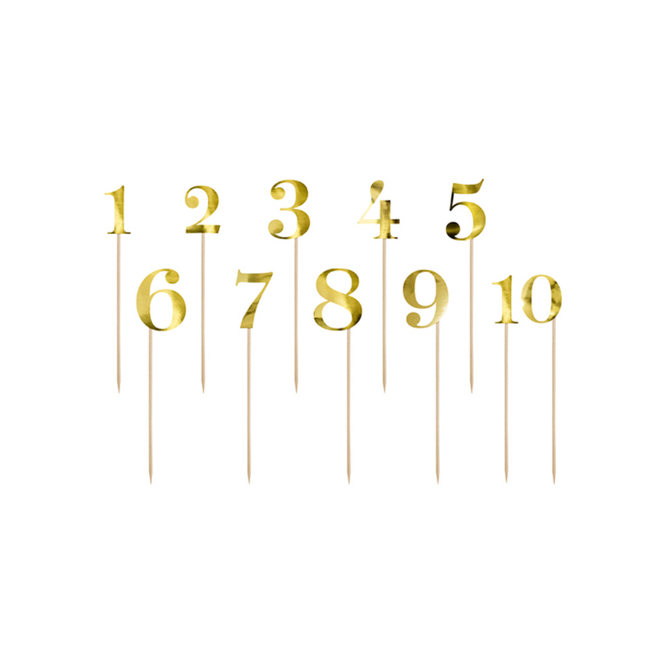 Cake Topper Zahlen gold