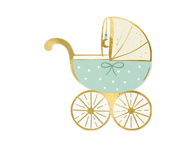 Servietten Kinderwagen blau