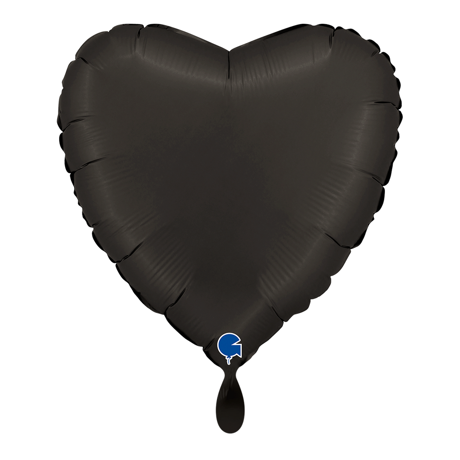 Herz schwarz Satin - Folienballon