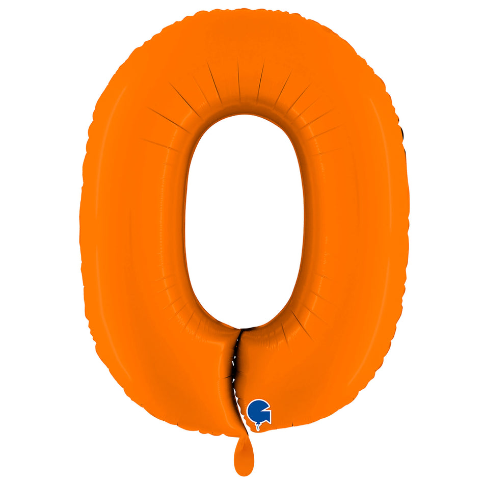 XXL Folienballon matt orange Zahl 0