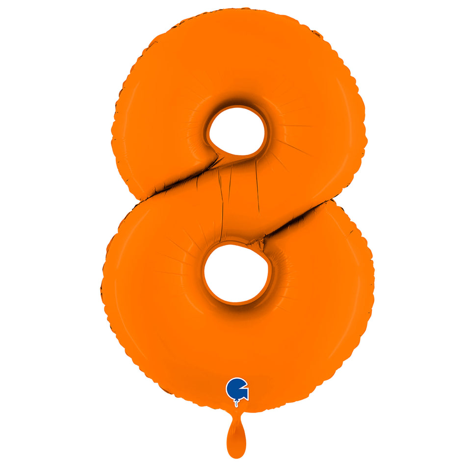 XXL Folienballon matt orange Zahl 8