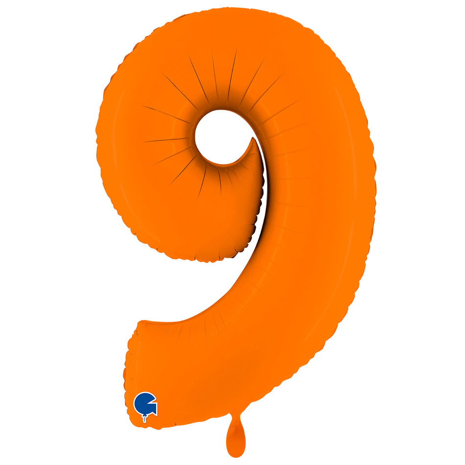 XXL Folienballon matt orange Zahl 9