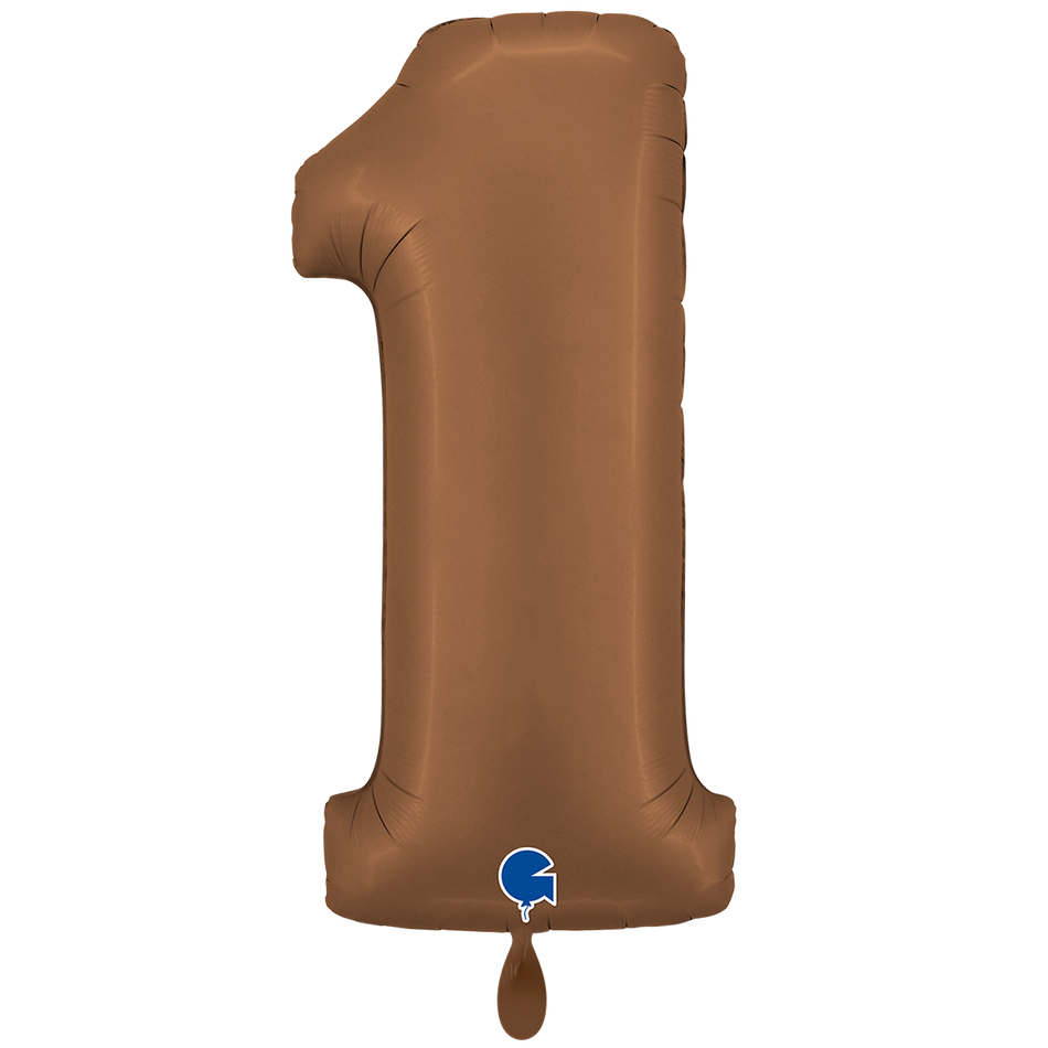 XXL Folienballon braun Zahl 1