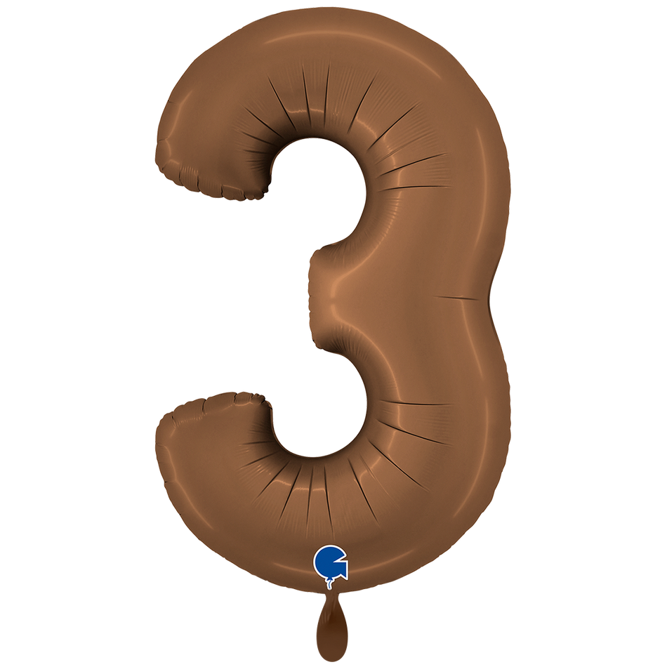 XXL Folienballon braun Zahl 3