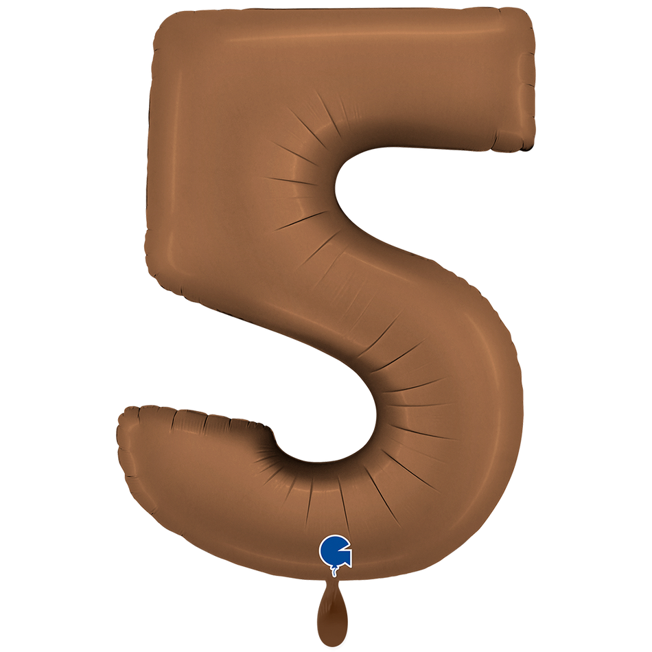 XXL Folienballon braun Zahl 5