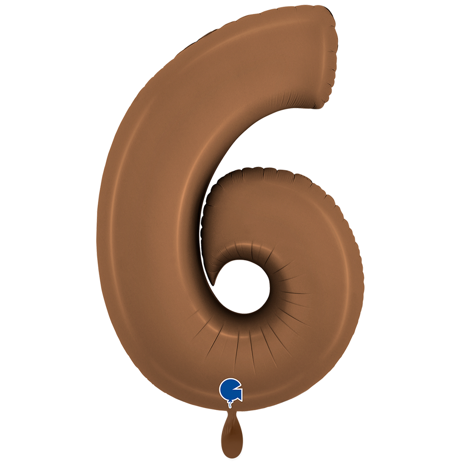 XXL Folienballon braun Zahl 6