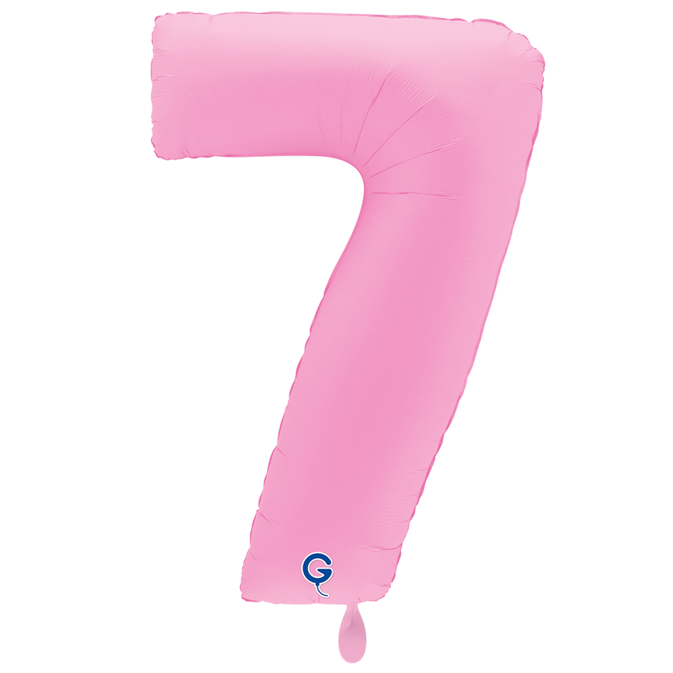 XXL Folienballon Zahl 7 Soft Matte Sakura Pink