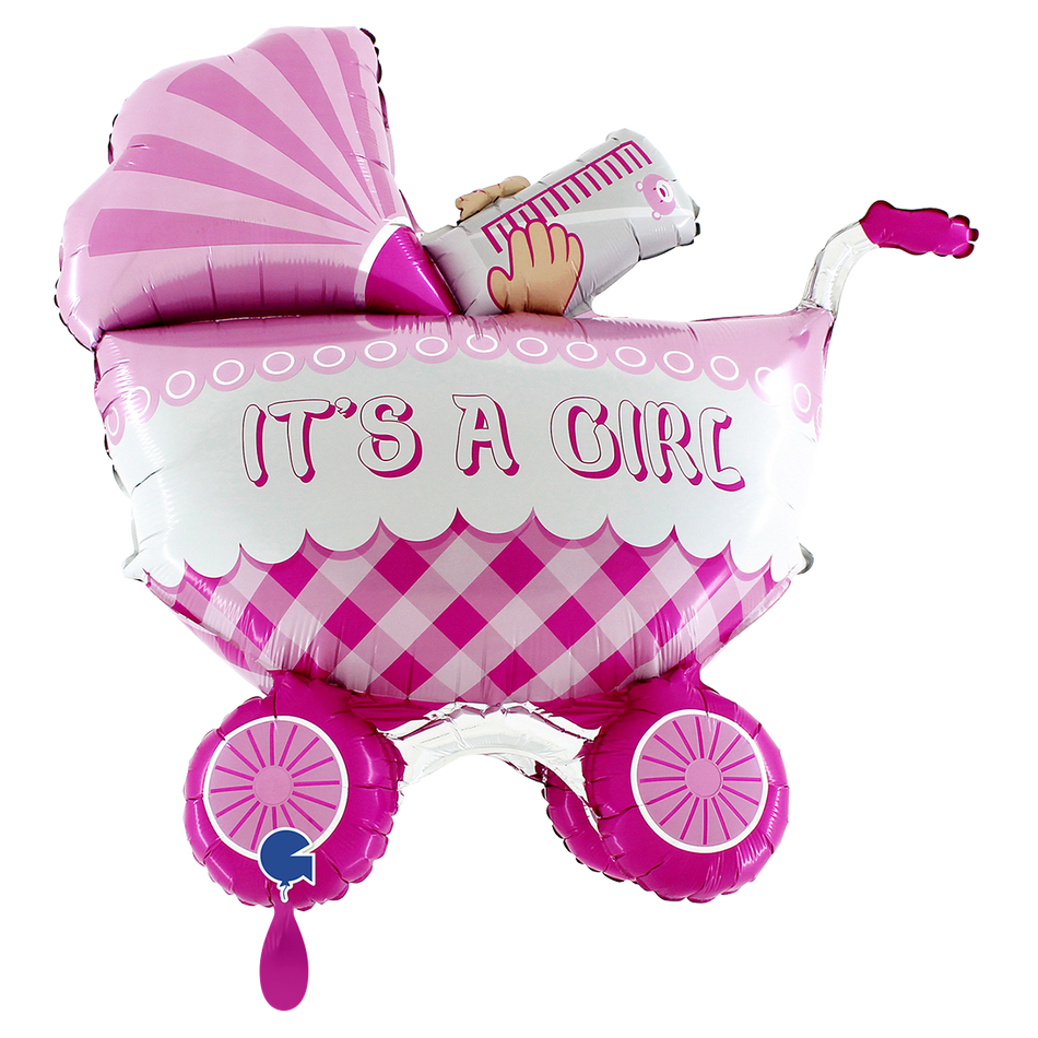 Kinderwagen Girl  - Folienballon 3D
