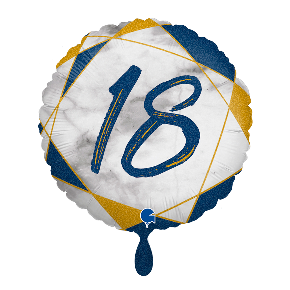 Marble 18 blau - Folienballon