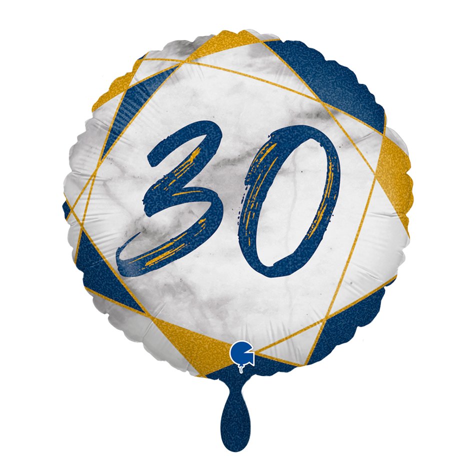 Marble 30 blau - Folienballon