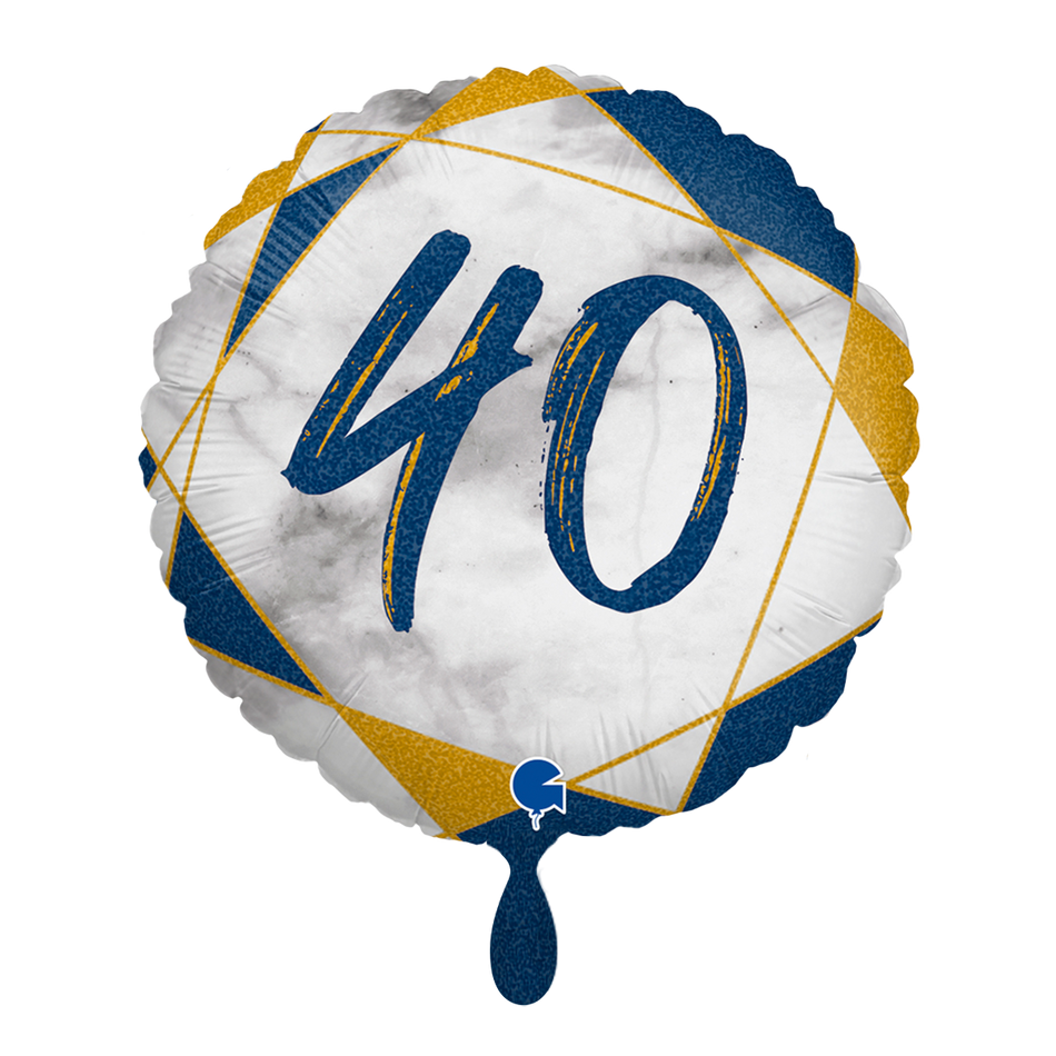 Marble 40 blau - Folienballon