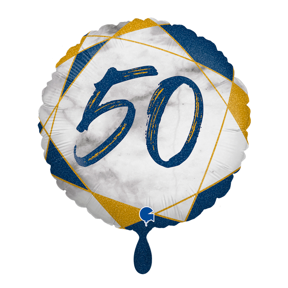 Marble 50 blau - Folienballon