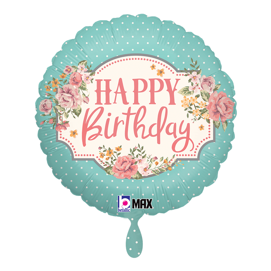 Happy Birthday Vintage- Folienballon