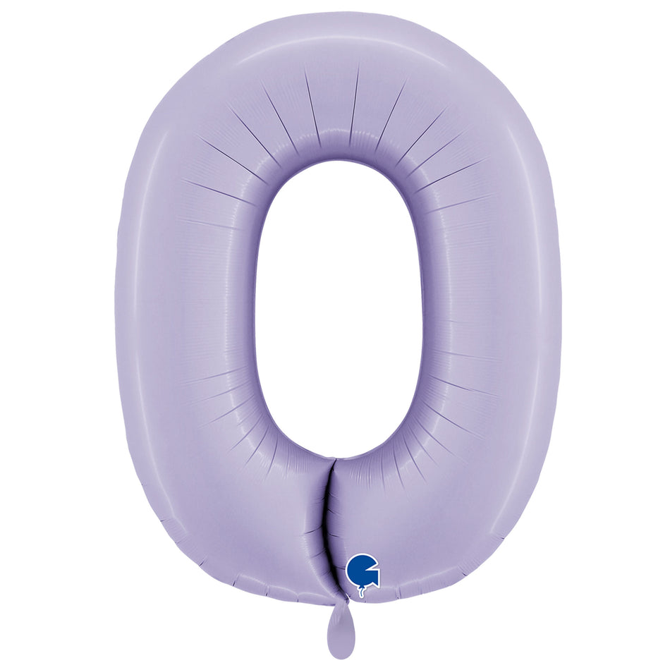 XXL Folienballon satin flieder Zahl 0