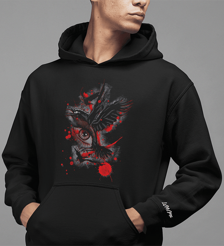 Hoodie Black Crow Eye Mockup download Shop