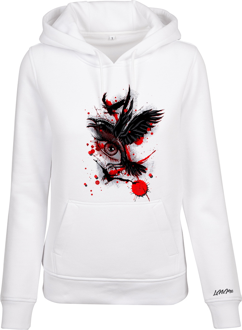 Hoodie White Crow Eye F Shop