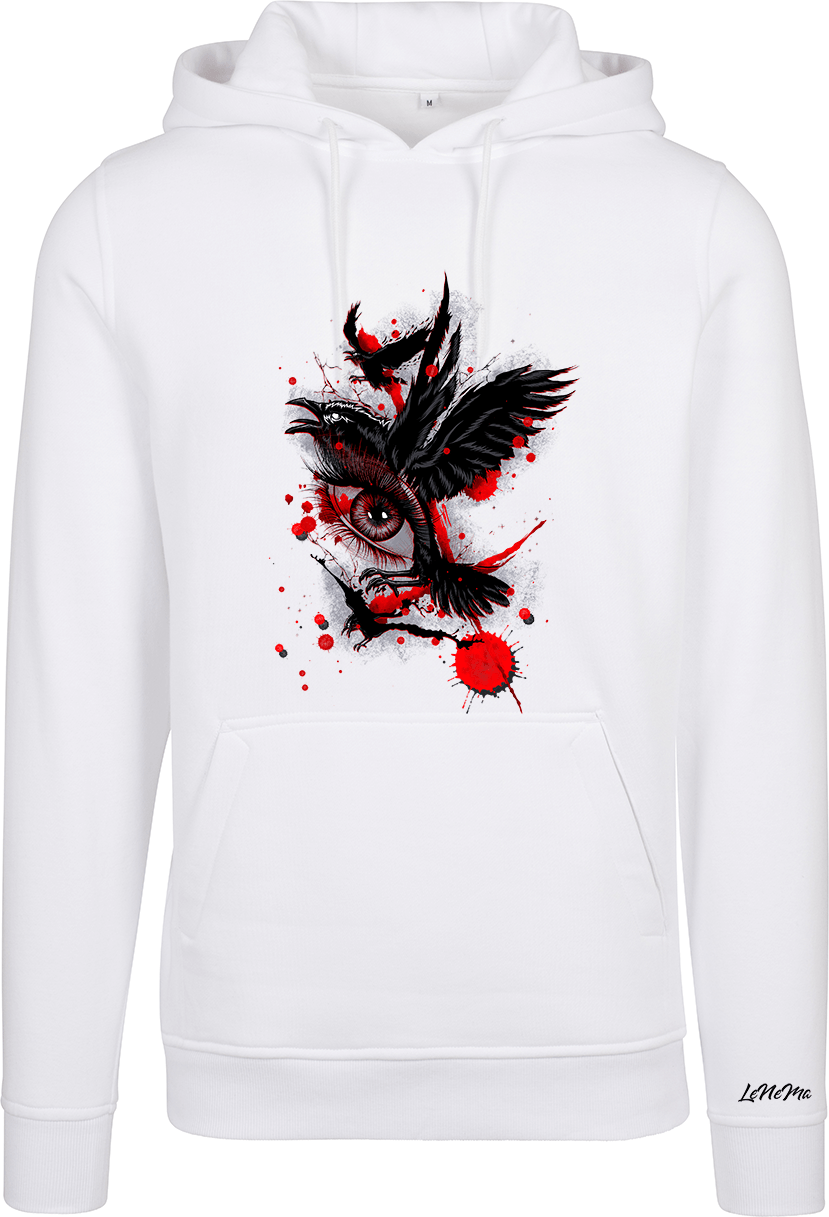 Hoodie White Crow Eye M Shop