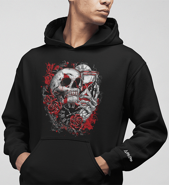 Hoodie schwarz Skull Time Mockup 1750x1920