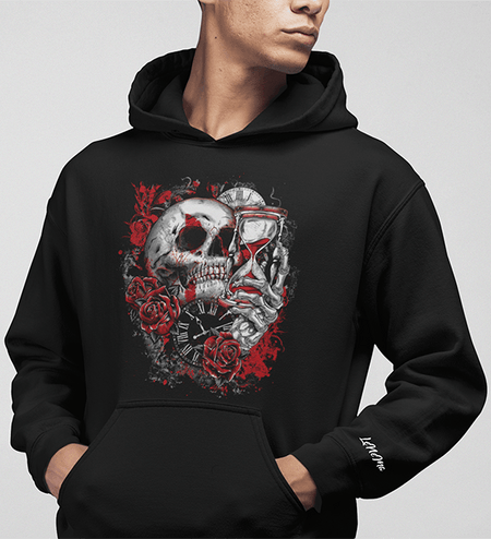 Hoodie schwarz Skull Time Mockup 1750x1920