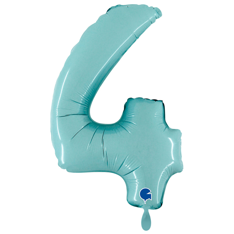 XXL Folienballon pastel blau Zahl 4