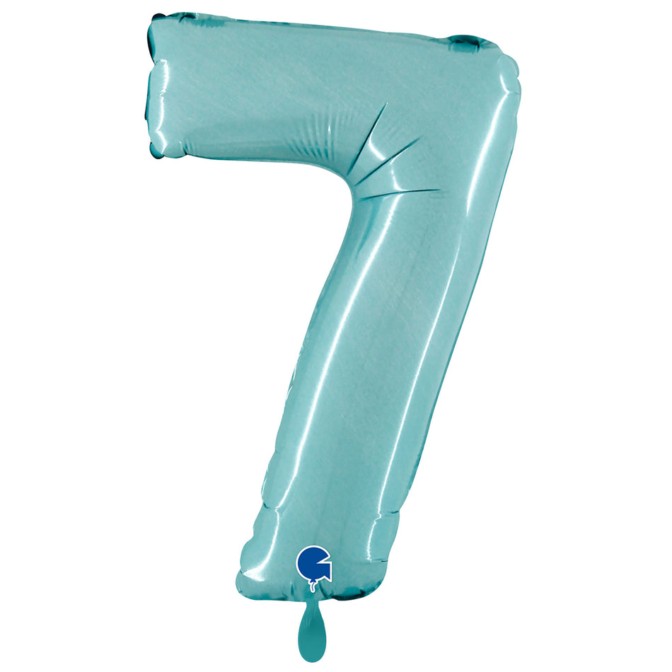XXL Folienballon pastel blau Zahl 7