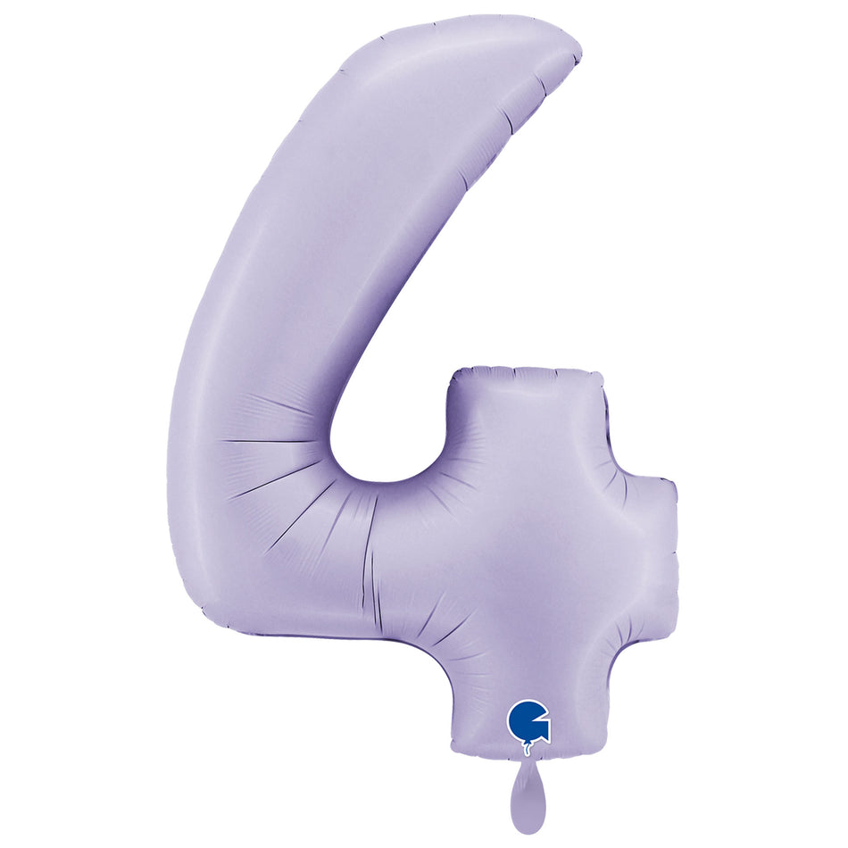 XXL Folienballon satin flieder Zahl 4