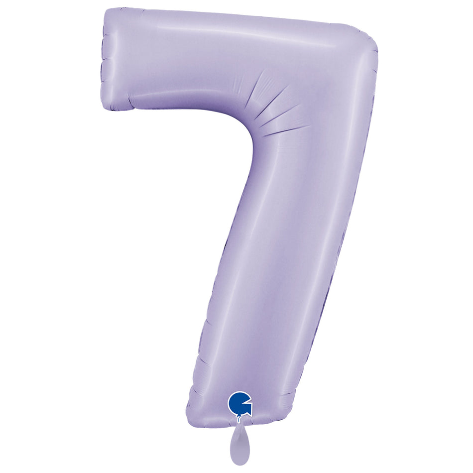 XXL Folienballon satin flieder Zahl 7
