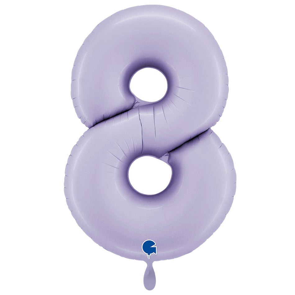 XXL Folienballon satin flieder Zahl 8