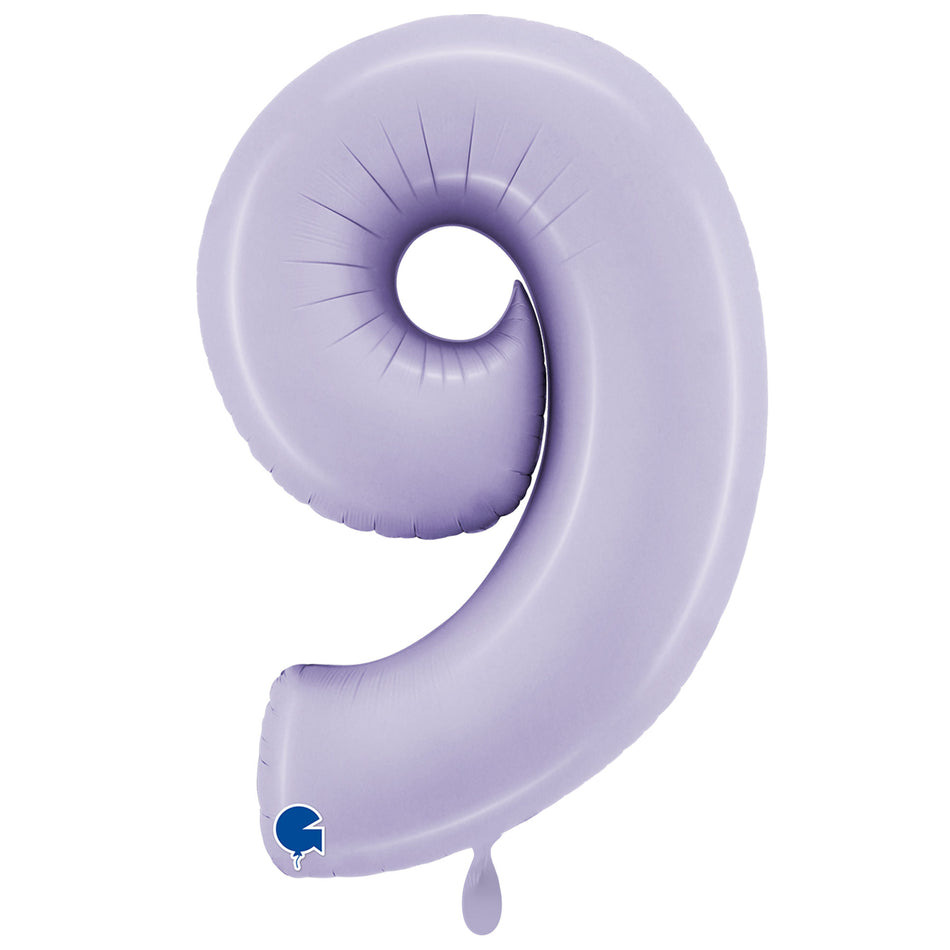 XXL Folienballon satin flieder Zahl 9