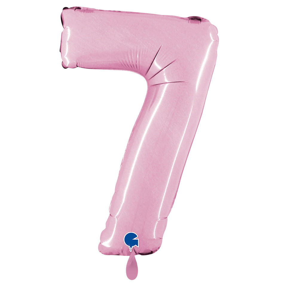 XXL Folienballon pastel pink Zahl 7
