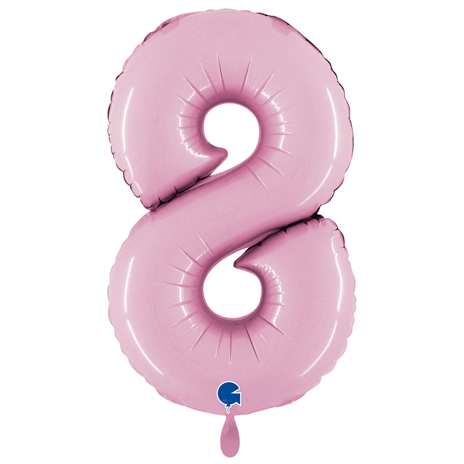 XXL Folienballon pastel pink Zahl 8