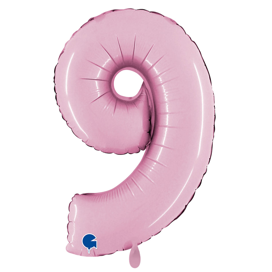 XXL Folienballon pastel pink Zahl 9