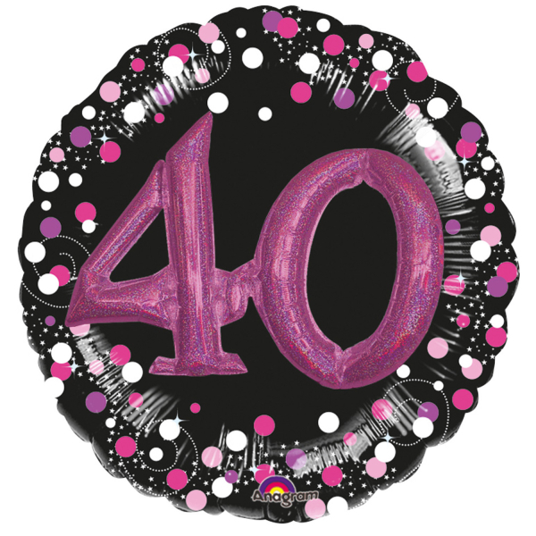 3D Folienballon Zahl 40 Pink