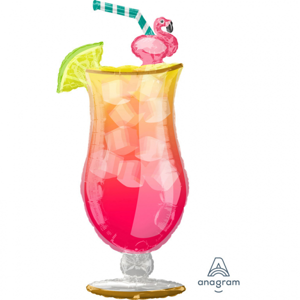 Let's Flamingle Tropical Drink Cocktail Glas - Folienballon