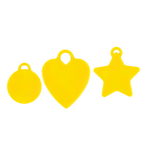 Ballongewicht Plättchen gelb 16gr. verschiedene Formen