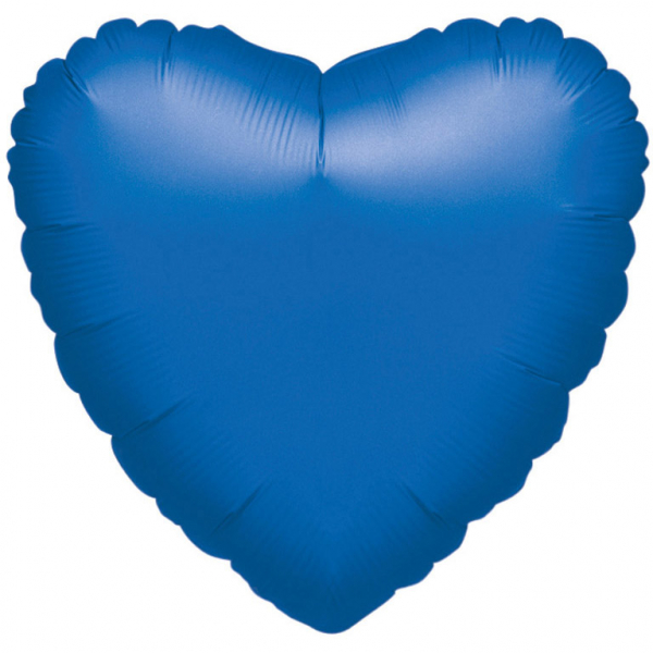 Standard Folienballon Herz - blau metallic