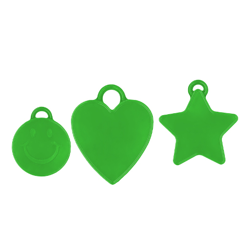 Ballongewicht Plättchen grün 16gr. verschiedene Formen