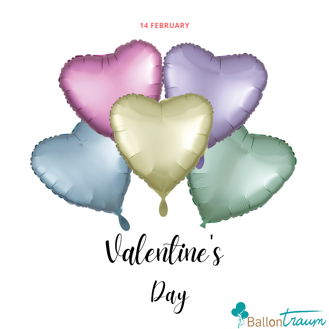 Folienballon-Set Herzen Pastell